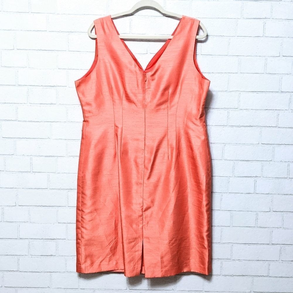 UJA UN JOUR AILLEURS Orange Coral Sheath Dress 16 - Picture 6 of 9